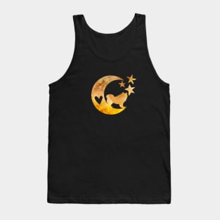 Samoyed Art Half Moon And Stars Tank Top